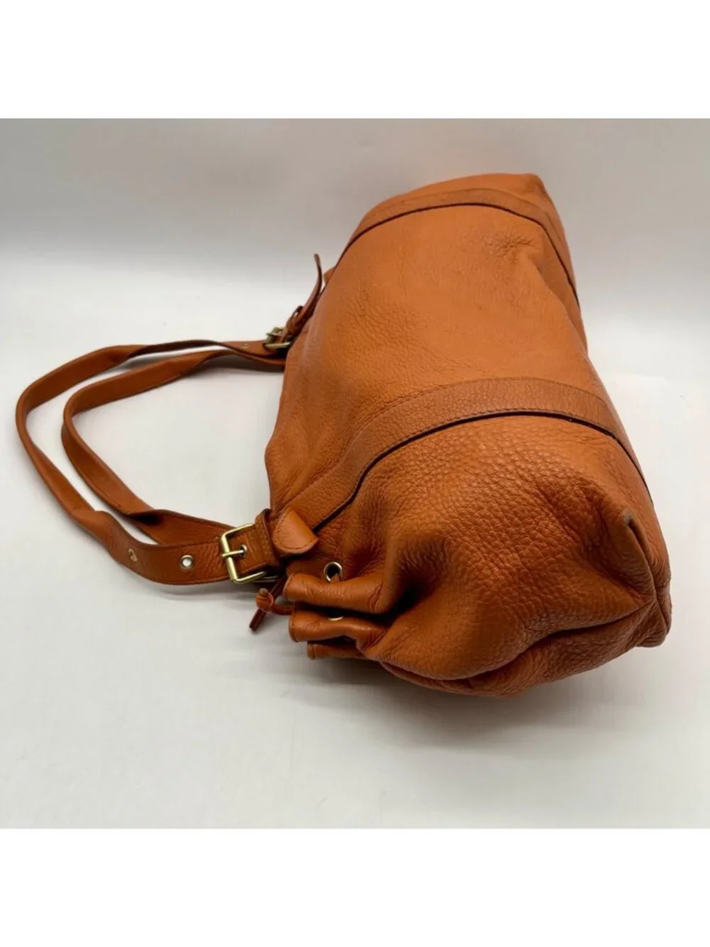 Fredric T Orange Pebbled Leather Hobo Bag